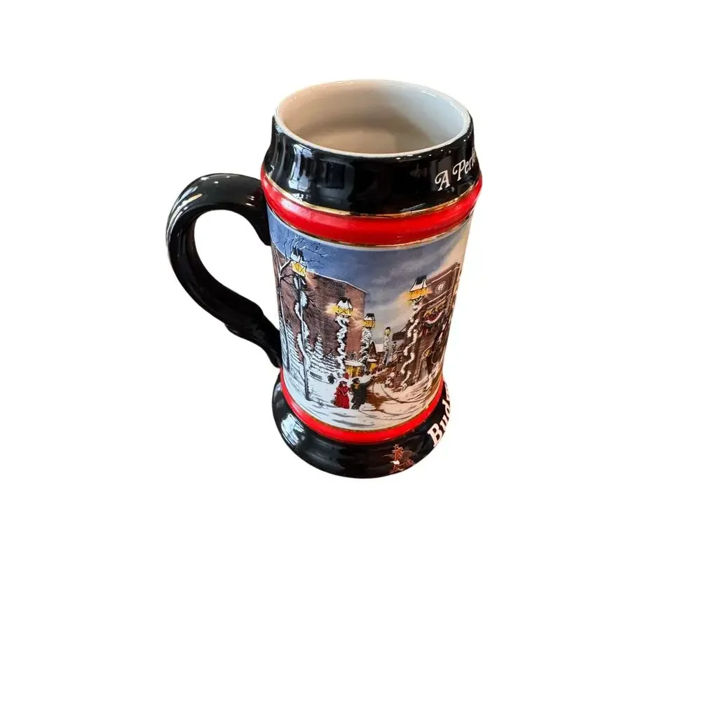 Lot of 7 Vintage Budweiser Holiday Beer Steins Mugs 80s-90s Ceramarte